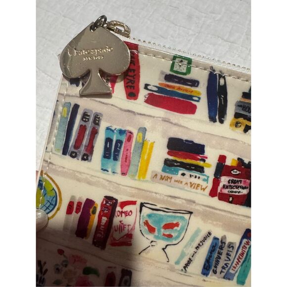 Kate Spade Bella bookshelf like a book print pencil or cosmetic bag - Picture 4 of 4
